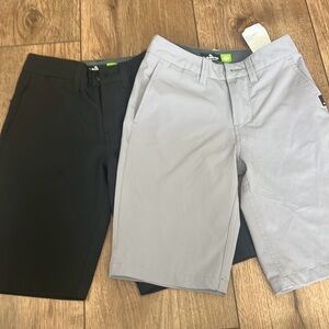Quiksilver Black and Gray Flat Front Shorts